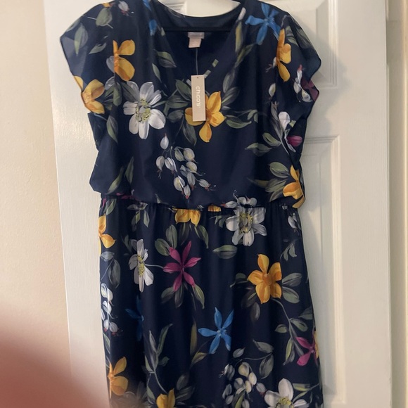 Chico's Floral Maxi Dress - Navy with Multicolor Flowers - Picture 6 of 6